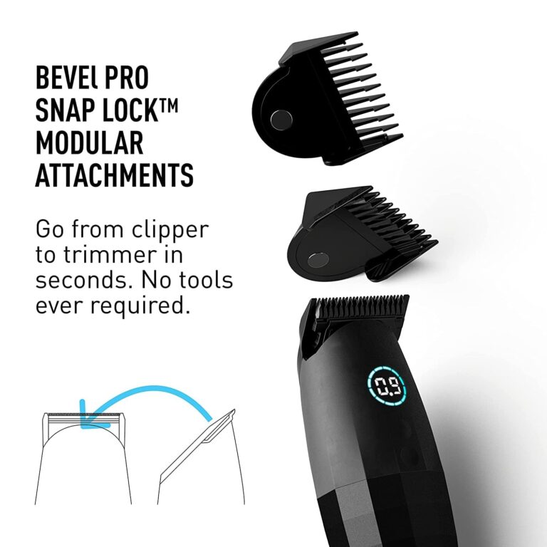 Bevel Professional Hair Clippers & Beard Trimmer for Men, Barber Supplies, Cordless Hair Clippers, Hair Trimmer for Men, 4 Hour Rechargeable Battery, Black - Image 8