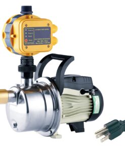 TDRSUPER 1/2 HP Water Pressure Booster Pump with Smart Controller, 845GPH, 110V, Stainless Steel Well Pump, Automatic Water Transfer Jet Pump for Home, Garden, Lawn, Irrigation