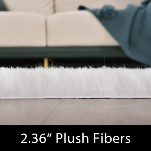 Latepis White Faux Fur Rug 8x10, Faux Fur Sheepskin Rug for Living Room, Fluffy Washable Fuzzy Carpet for Bedroom, Luxury Room Decor, Rectangle - Image 7