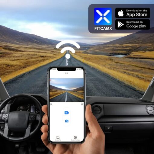 Fitcamx 4K Dash Cam Suitable for Toyota Tundra 2017-2021 & Sequoia 2017-2022 Limited SR5 Platinum TRD Pro, Integrated OEM Look, High Definition 2160P Video WiFi, G-Sensor, Loop Recording, 64GB Card - Image 4