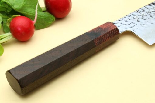 Yoshihiro VG10 46 Layers Hammered Damascus Nakiri Japanese Vegetable Knife (6.5'' (165mm) Rosewood Handle) - Image 4