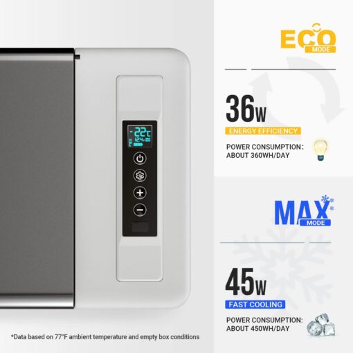 BougeRV 12 Volt Refrigerator With Cover 12V Car Fridge 30 Quart Portable Freezer Compressor Cooler Compressor Freezer, 12/24V DC 110~240V AC, -7℉~50℉ for Truck RV SUV - Image 5