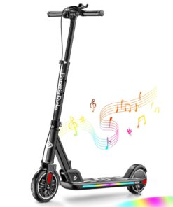 FanttikRide T9 Apex Electric Scooter for Kids 4.3-5.6 ft,200 W Motor, LED Colorful Lights with Bluetooth Music Speaker, 7/10/12 MPH Digital Display, Adjustable Height, Foldable, Up to 40 mins,Black