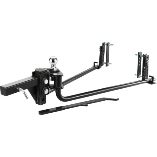 VEOVR Weight Distribution Hitch, 1,000 lbs Weight Distributing Hitches Kit with Sway Control for Trailer, 2-in Solid Steel Shank, 2-5/16 in Alloy Steel Ball, Powder Coated Load Leveling Hitch, Black