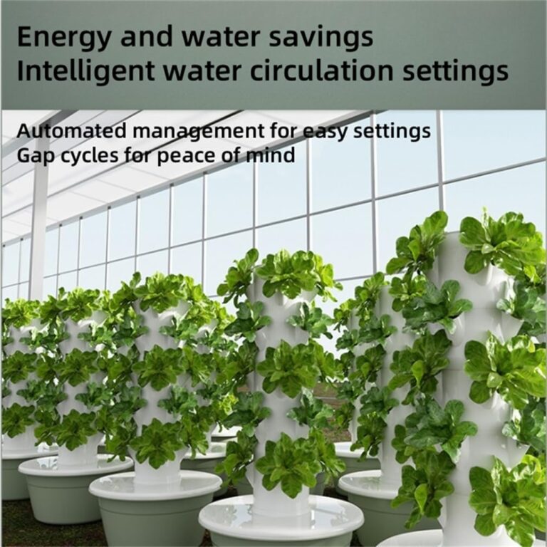 KSNWZ Indoor Smart Hydroponic Vertical Garden, Water Circulation Plants Germination Kit, with Lighting and Movable Water Tank, for Home Indoor Gardening System,Gray,6 Levels - Image 3