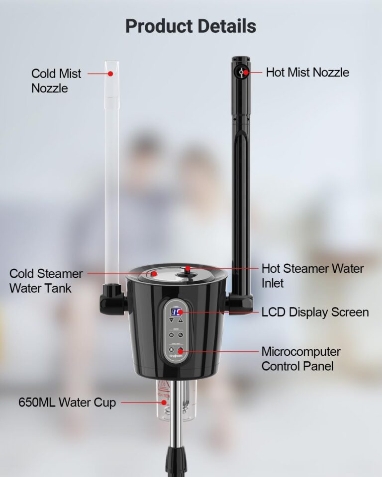 Kingsteam 2-in-1 Hot & Cold Facial Steamer with Ozone & Ionic Technology,Deep Cleansing & Moisturizing,30-Min Timer,Large Water Tank for Professional Estheticians, Beauty Salons & Home Use - Image 2