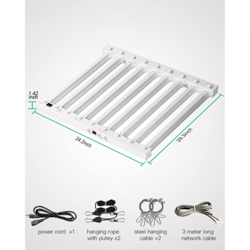 SZHLUX 2023 New 400 Watt LED Grow Light 4×4ft Daisy Chain Dimmable Full Spectrum Grow Light for Indoor Plants, Commercial Grow Lights for Seeding Veg Flower Growing Lamps - Image 5