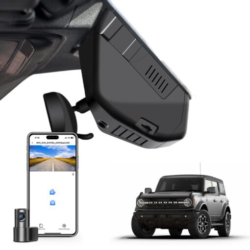 Mangoal Front 4K & Rear 1080 Dash Cam Fit for Ford Bronco 2021 2022 2023 2024, Does Not Fit 2025 Bronco, Does Not Fit Ford Bronco Sport, WiFi & App, 128GB Card