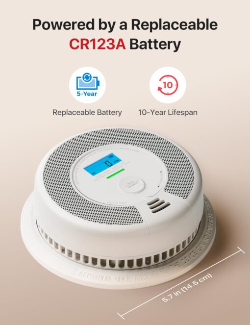 X-Sense Smart Smoke Detector Carbon Monoxide Detector Combo, Battery-Operated (Not AC Hardwired) Interconnected Combination Smoke Carbon Monoxide Detector, 5 Detectors with 1 Base Station, SC07-MR51 - Image 9
