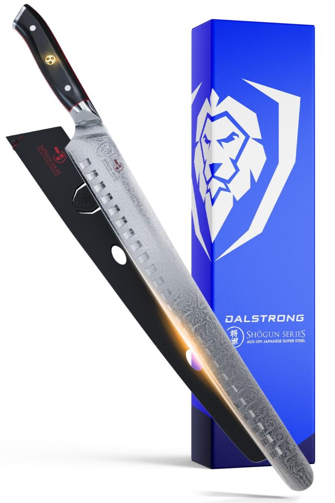 DALSTRONG Slicing Knife - 14 inch - Extra Long Slicer Knife - Shogun Series Elite - Japanese AUS-10V Super Steel - Vacuum Treated - G10 Handle - Carving Slicer BBQ, Brisket Gift Knife- Sheath Included