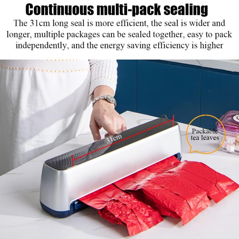 EliteBloom Vacuum Food Packer Machine, Food Vacuum Sealer Machine, 31cm Long Seal, 5 Modes, Holographic LED Touch Screen, Wet/Dry Use, for Fresh Meats, Soups, Sauces and Marinades, - Image 7