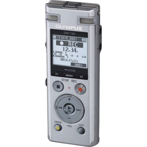 OM SYSTEM OLYMPUS Voice Recorder DM-720 with 4GB, Micro SD Slot, USB Charging, Direction PC Connection, Transcription Mode, Silver - Image 6