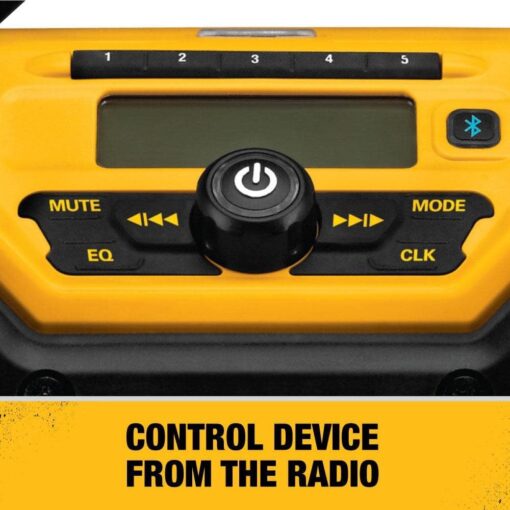 DEWALT 20V MAX Bluetooth Radio, 100 ft Range, Portable for Jobsites (DCR025) - Image 5
