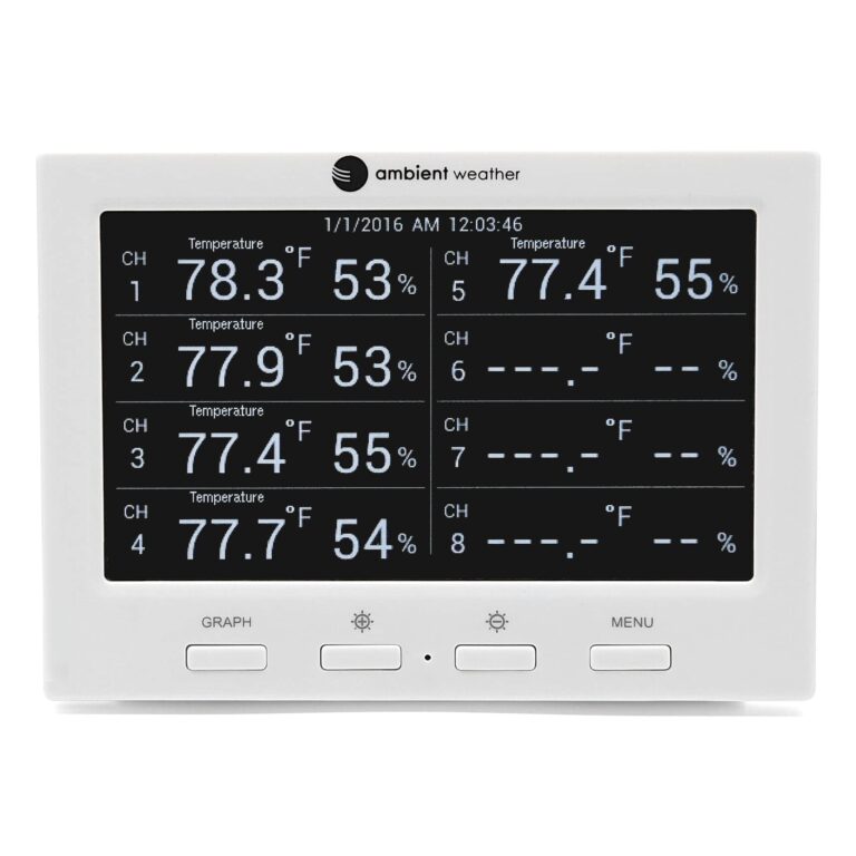 Ambient Weather WS-3000-X5 Thermo-Hygrometer Wireless Monitor w/ 5 Remote Sensors - Logging, Graphing, Alarming, Radio Controlled Clock - Image 4