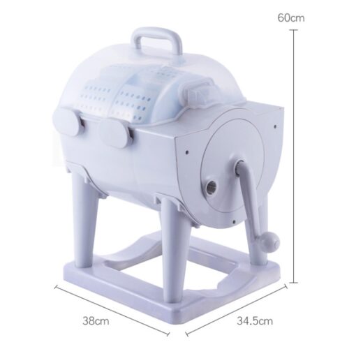 Portable Hand-Operated Drum Washing Machine, Non-Electric Manual Clothes Washer Dehydration, Hand Crank Laundry Wringer Washing Machine, Spin Dryer for Camping Apartments RV Dormitory Business Trip - Image 9