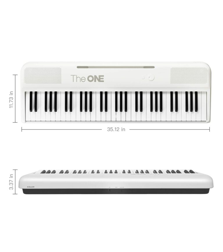 The ONE Smart Keyboard COLOR 61 Lighted Keys Piano Keyboard, Electric Piano for Beginners with 256 Tones, 64 Polyphony, Built-in LED Lights & Apps, Supports USB MIDI/Headphones (White) - Image 2