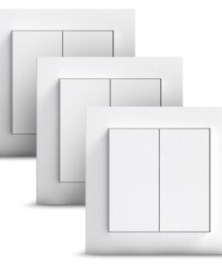 GIRA + Senic Friends of Hue Smart Switches | Compatible with Philips Hue (No Batteries, No Charging) | Wireless Homekit Light Switch and Dimmer | Made in Germany | 3 GIRA Light Switches White Matt