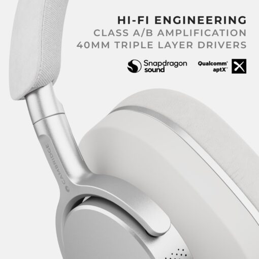 Cambridge Audio P100 Over-Ear Headphones with Active Noise Cancellation (White) - Image 5