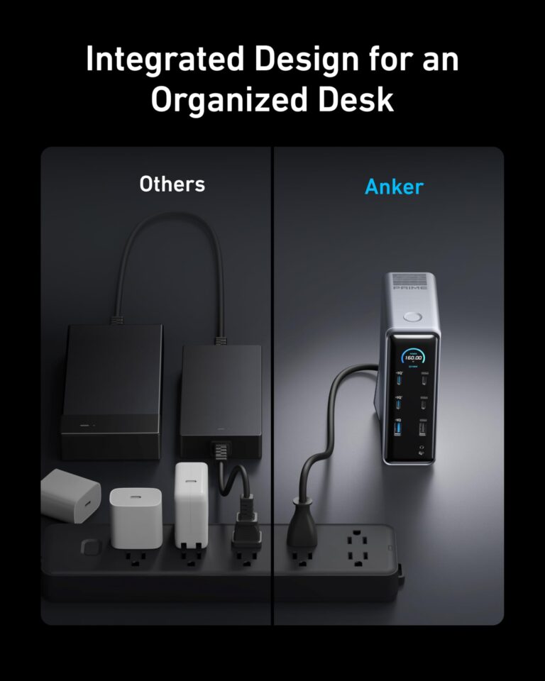Anker Prime Docking Station, 14-Port with 160W Max Output, 10Gbps Fast Data Transfer, Real-Time Smart Interface, Audio and Ethernet Ports, Dual 4K Displays for Dell, HP, Lenovo and More - Image 4