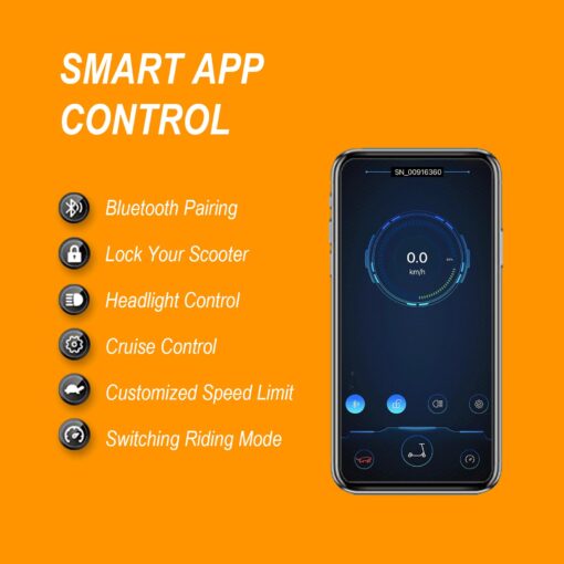 NAVIC T5 Electric Scooter Adult, 350W,Max Speed 19Mph, Long Range 21Miles, Foldable E-Scooter for Adults, Escooter Adults with App Control, Dual Braking - Image 5