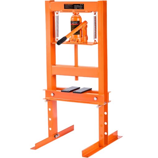 Happybuy Hydraulic Workshop Press, 6 Ton Capacity, H-Frame Design, Floor Model with Adjustable Plates, Durable for Garage and Workshop Use - Image 2