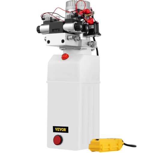 Happybuy Hydraulic Pump 12V DC Hydraulic Power Unit Double Acting Double Solenoid Hydraulic Power Pack Unit with 8L Plastic Tank Max Pressure 200 Bar for Car Liftng - Image 2