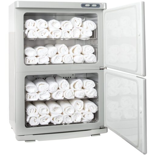 ForPro Professional Collection Expert Double Hot Towel Warmer, 46L Extra Large Capacity, Holds 48 Towels, Rust Resistant Towel Heater with Stainless Steel Racks, 25.5" H x 17.75" W x 11" D, White - Image 8