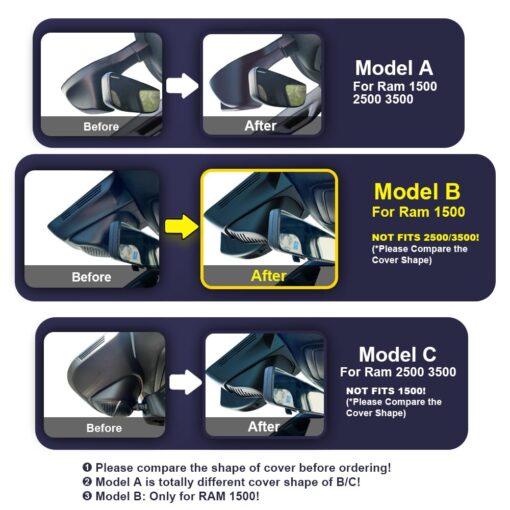 Fitcamx Front 4K+Rear 1080P Dash Cam Adapts for Dodge RAM 1500 (MODEL B) 2019-2024 Rebel Big Horn Laramie, OEM Look, Dual HD Video, WiFi Connect&APP, Loop Recording G-Sensor, Easy to Set, 128GB Card - Image 7