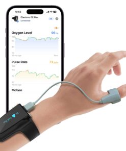 Wearpulse Continuous Wrist Pulse Oximeter, Blood Oxygen Saturation Monitor with Smart reminder, Bluetooth, 72 Hours Endurance Tracking SpO2 and Pulse Rate, Checkme O2 Max with PC Software & APP