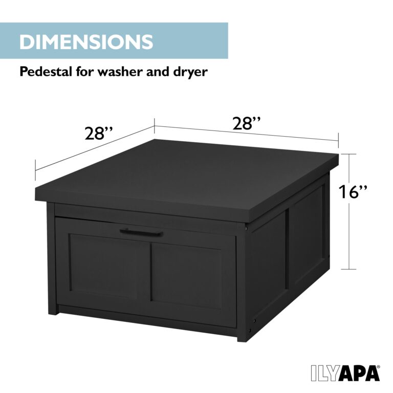 Ilyapa Washer and Dryer Stand - 28x28x16 in. Universal Laundry Pedestal, Washer and Dryer Pedestals with Drawer - Washing Machine Stand Base Compatible with Samsung, LG, GE, Maytag - Image 6