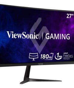 ViewSonic VX2718-2KPC-MHD 27 Inch Curved 1440p 1ms 180Hz Gaming Monitor with FreeSync Premium, Eye Care, HDMI and Display Port