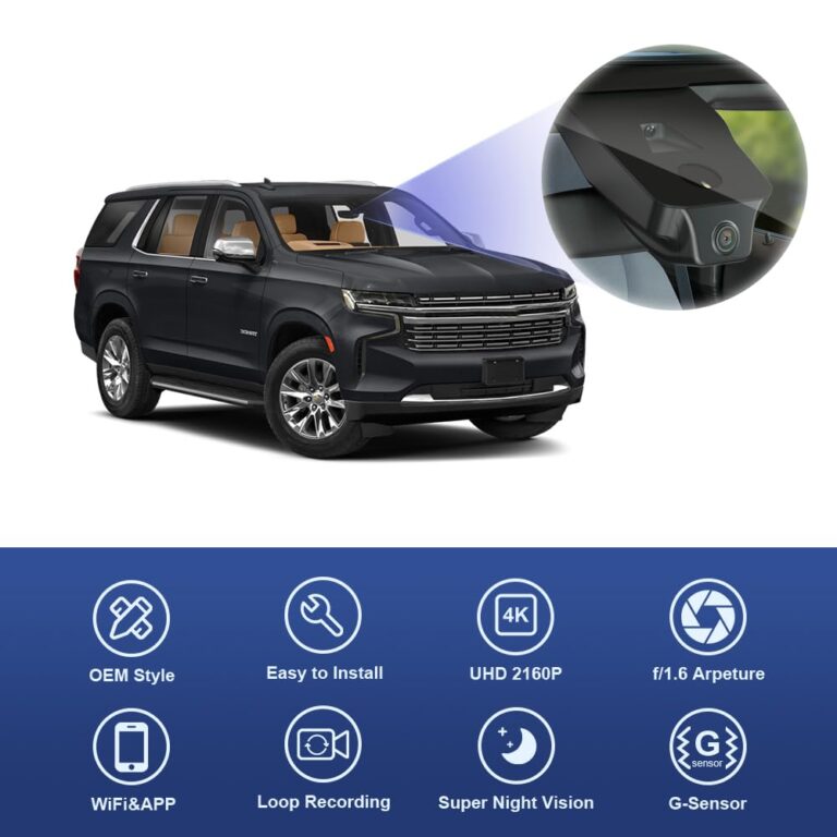 Fitcamx 4K Dash Cam for 2021-2025 Chevy Tahoe LS LT RST Premier Z71 High Country (HD2-4925) with Auto-Dimming, OEM Style, 2160P UHD Video, WiFi & APP, Loop Recording, G-Sensor, Plug & Play, 64GB Card - Image 5