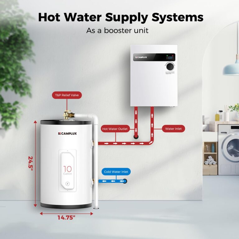 CAMPLUX Tank Water Heater Electric,10 Gallon Point of Use Hot Water Heater (ME100B) 120V 1500W, Easier Using with Adjustable Thermostat, Save Time, UL Listed - Image 3