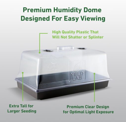 Yield Lab 7 Inch Propagation Dome - 50 Pack Humidity Vented Domes – Plant Growing Dome for Seedling, Germination, Soil & Hydroponic Horticulture - Image 8