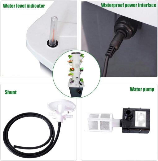 Hydroponics Growing System Kit, 30-Plants Indoor Vertical Hydroponic Tower Garden System, Smart Gardening Kit for Herbs, Fruits, and Vegetables,15 Holes - Image 2