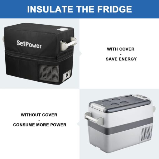Setpower AJ40 Portable Refrigerator with Cover 42 Quart Electric Cooler 12 Volt Refrigerator Car Fridge Car for Truck Van RV Camping Travel Fishing - Image 3