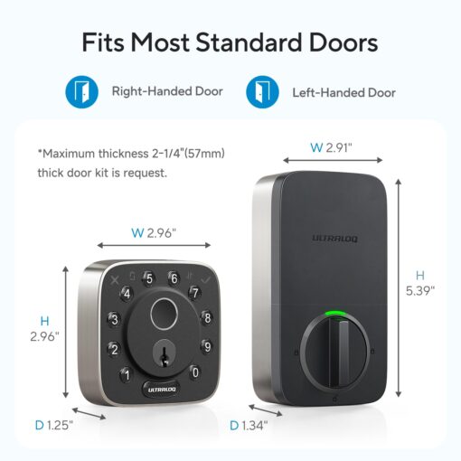 ULTRALOQ Bolt Fingerprint Matter Smart Lock, Fingerprint Keyless Entry Door Lock Deadbolt, Works with Apple Home, Alexa, Google, SmartThings, IFTTT, Built in Matter Over Thread, 12 Months Battery - Image 7