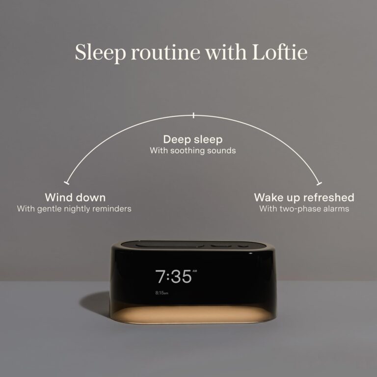 Loftie Smart Alarm Clocks for Bedrooms - Sound Machine Smart Alarm Clock w/Light, Bluetooth Speaker, White Noise, Nature Sound, Nightlight, Blackout Mode Alarm Clock, Smart Clock (Peach) - Image 3