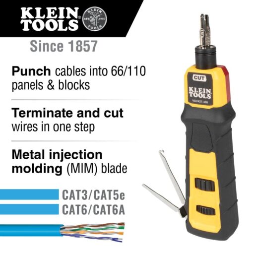 Klein Tools VDV500-920 Wire Tracer Tone Generator and Probe Set with RJ45 Port & VDV427-300 Impact Punchdown Tool with 66/110 Blade, Reliable CAT Cable Connections - Image 3