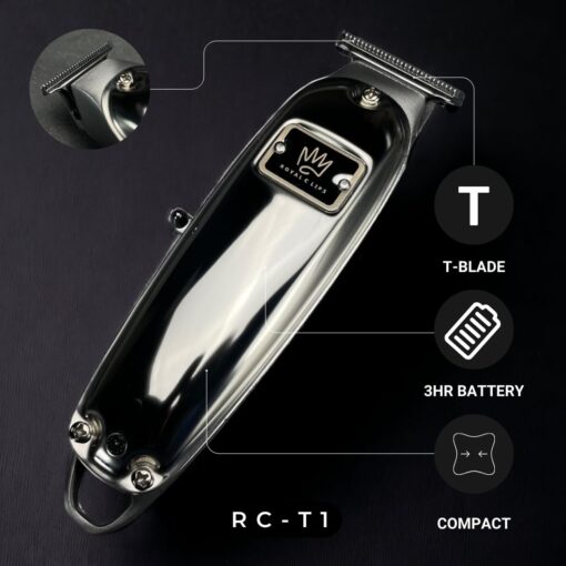 Royal Clips Hair and Beard Fade Kit 2.0 – Professional Clipper, Trimmer & Foil Shaver Bundle for Men, Complete Haircut Set for Barbers, Home Use & Grooming – 5-Hour Battery, 10pcs Limit Combs, Silver - Image 5