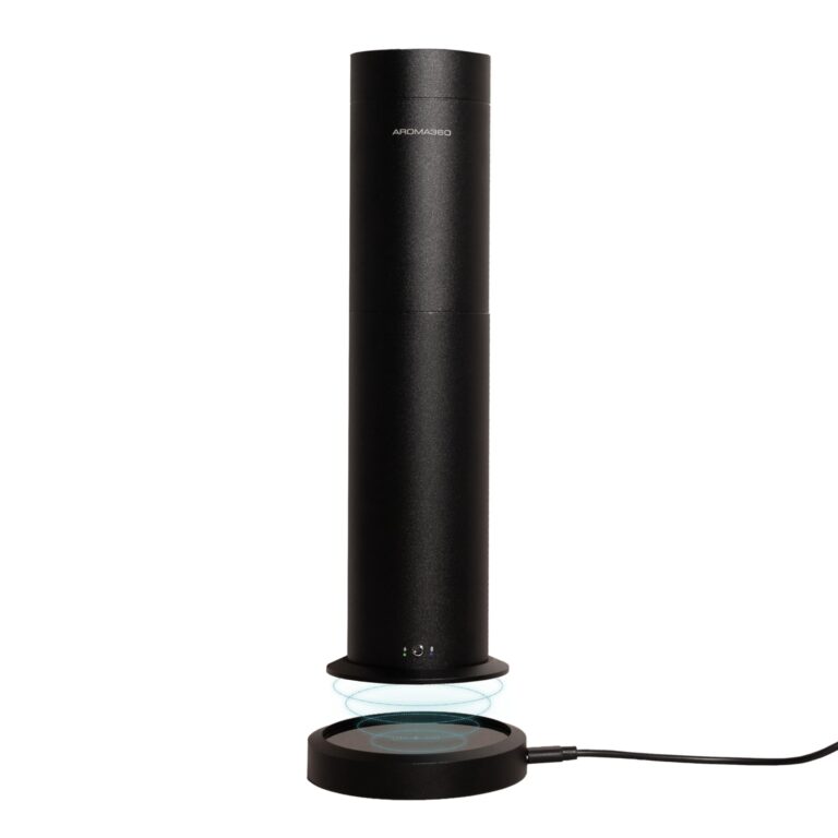 Aroma360 - Wireless Pro Essential Oil Diffuser - 600 sq ft Coverage - Cordless & Portable with Remote - Aromatherapy Scent Diffuser - Home, Spa, Office & Business - Air Freshener - Midnight Black