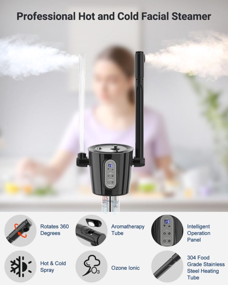 Kingsteam 2-in-1 Hot & Cold Facial Steamer with Ozone & Ionic Technology,Deep Cleansing & Moisturizing,30-Min Timer,Large Water Tank for Professional Estheticians, Beauty Salons & Home Use - Image 5
