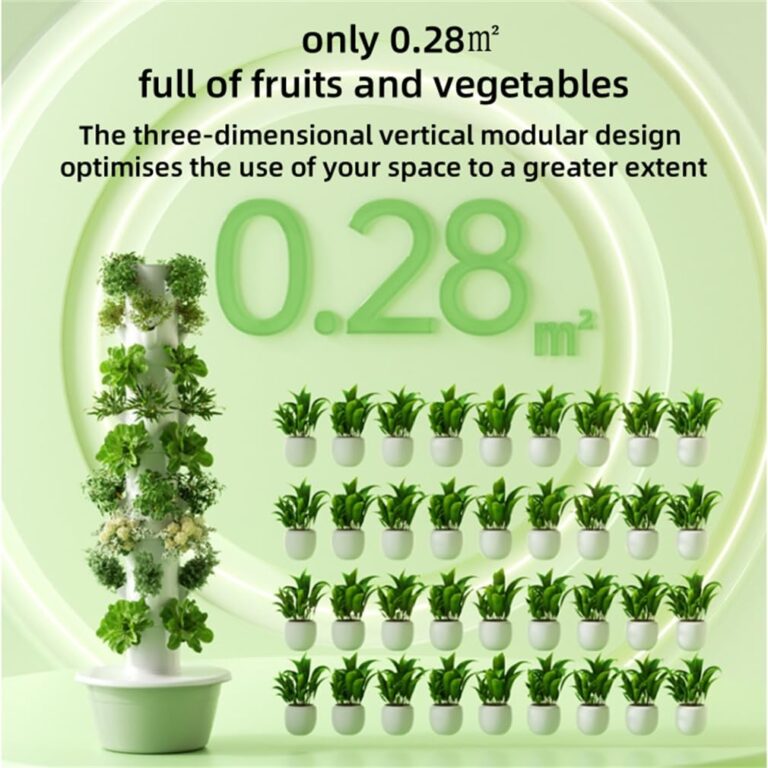 KSNWZ Indoor Smart Hydroponic Vertical Garden, Water Circulation Plants Germination Kit, with Lighting and Movable Water Tank, for Home Indoor Gardening System,Gray,6 Levels - Image 5
