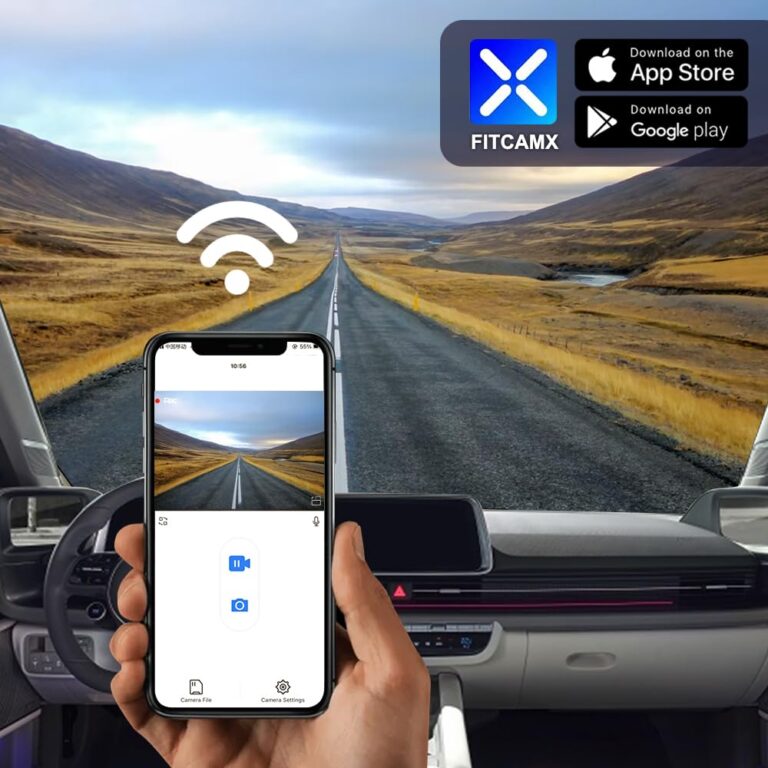 Fitcamx Front 4K+Rear 1080P Dash Cam Adapts for Hyundai IONIQ 6 2023 2024 2025 Limited SEL (Has Auto-Dimming), OEM Style, Dual HD Video, WiFi & APP, Loop Recording, G-Sensor, Easy to Use, 128GB Card - Image 3
