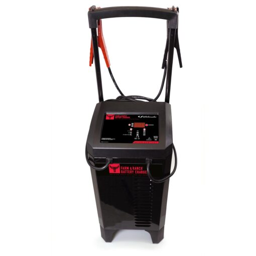 Schumacher Electric Farm and Ranch Wheeled Battery Charger and Engine Starter, FR01336, 4-in-1, Fully Automatic, 250 Cranking Amps, 50 Amp Boost Mode, 6V, 12V, for Car, Truck, Marine