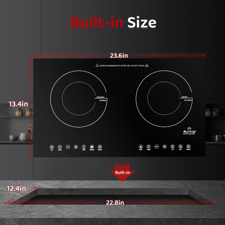 Duxtop 1800W Induction Cooktop 2 Burner, Built-In Induction Burners, Double Induction and Infrared Cooktop, Electric Hot Plate for Cooking, Electric Stove with Sensor Touch Control, 9820HLBI - Image 5