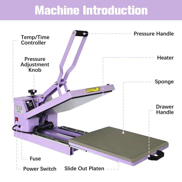 PlanetFlame Heat Press 15x15 inch Industrial Quality Sublimation Heat Press, Slide Out Heat Transfer Machine for T-Shirt, Purple - Image 6