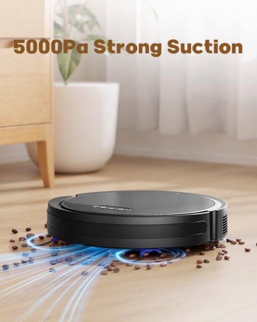 Pureatic V3 3 in 1 Robot Vacuum and Mop with 5000Pa Suction Power, Works with 2.4GWifi/ Alexa/App/, Self-Charging Vacuum Cleaner, Tangle-Free, Ideal for Pet Hair,Carpet and Hard Floor - Image 8