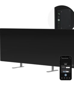 AENO Infrared Heater - With Thermostat - 700 Watt Energy Saving Panel Electric Heater - Smart Wall Mount or Freestanding Space Heater For Indoor with WiFi, Reddot Winner 2023, Black