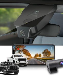 Fitcamx 4K Dual Dash Cam for 2020-2024 GMC Sierra 1500 2500HD 3500HD has Auto-Dimming (HD2-4925), OEM Look, Front 2160P+Rear 1080P Video, Loop Recording, WiFi&APP, G-Sensor, Easy to Use, 128GB Card